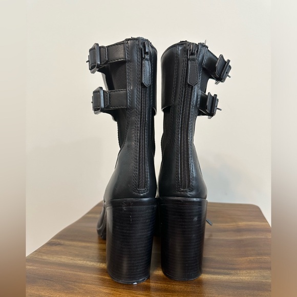 Tory Burch Broome Black Leather Lace-Up Combat Boots Size 10 EUC - Picture 4 of 11